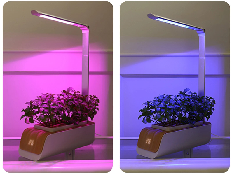 Smart Hydroponic Growing System with LED Lights and Timer