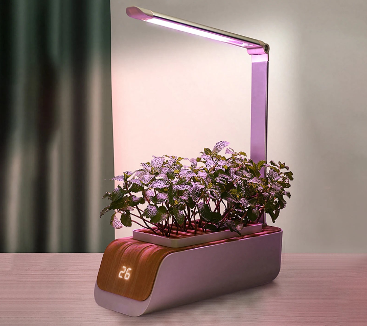 Smart Hydroponic Growing System with LED Lights and Timer